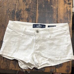 Hollister White Low-Rise Denim Jean Shorts